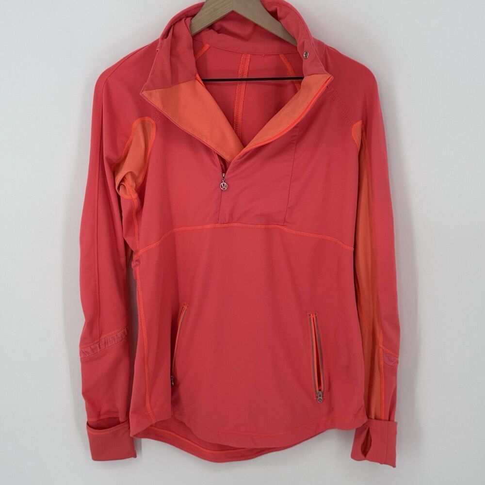 Lululemon Women's Run: Reflect Pullover Light Flare Size 8 Bright Orange/Pink